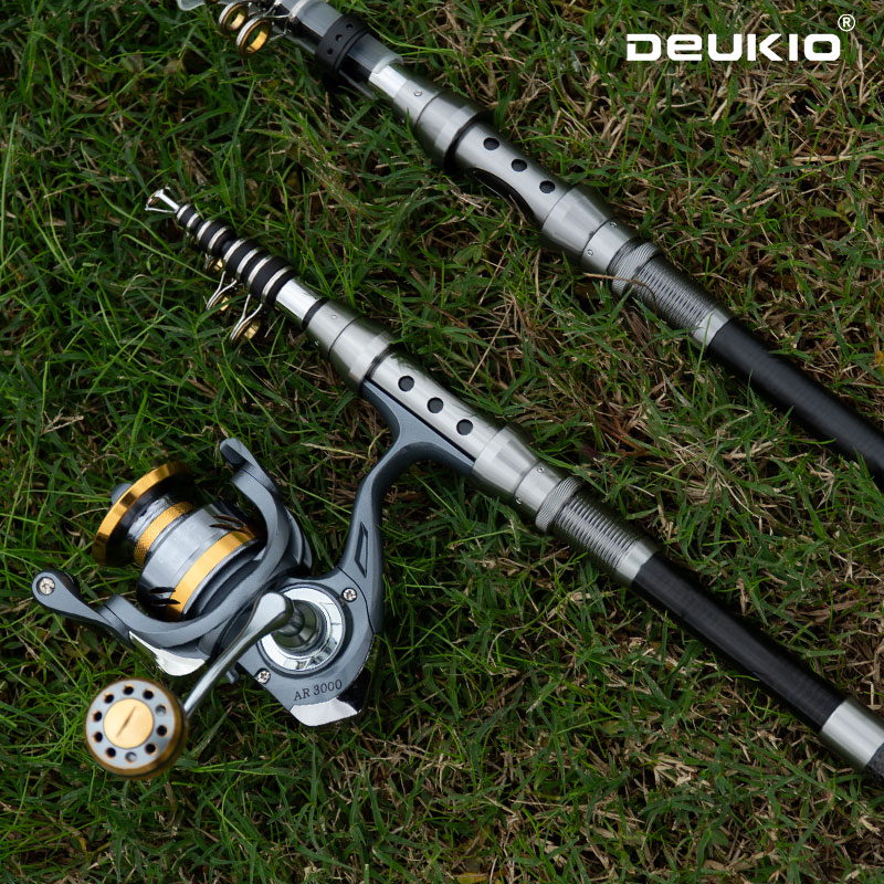 Fishing Rod Spinning - DEUKIO Olta ve Makara Kombinasyonu Teleskopik